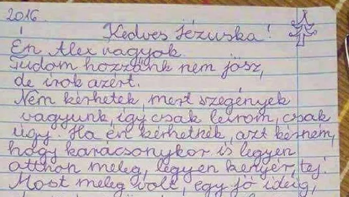Egy magyar kisfiú szívszorító levele a Jézuskához: egy ország keresi a kis Alexet