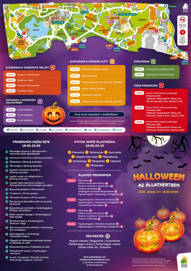Halloween az llatkertben (2023-10-27) programok