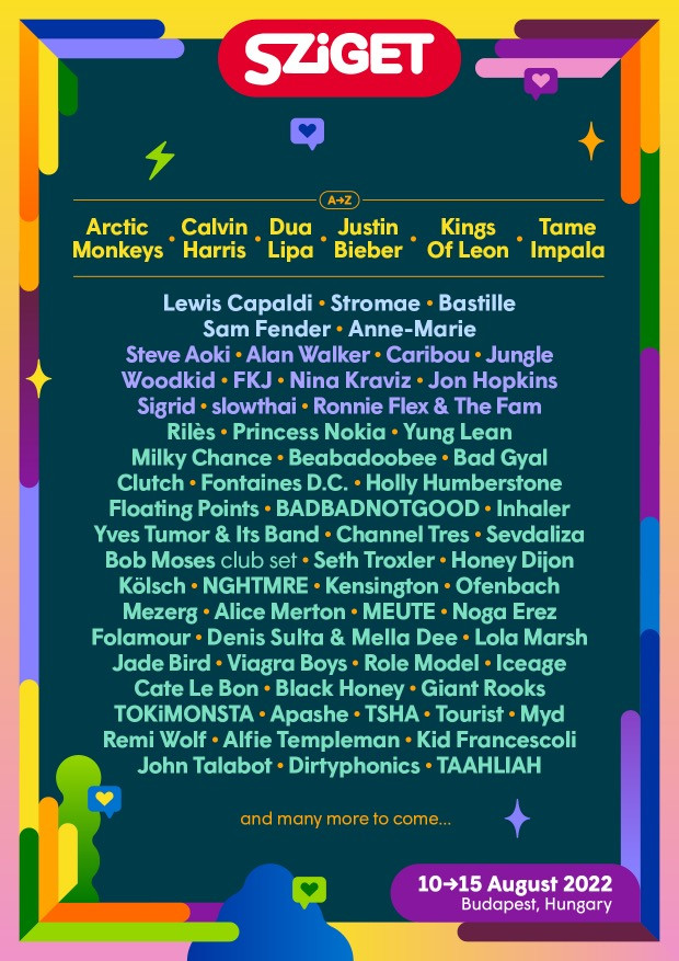 Sziget 2022 fellépők