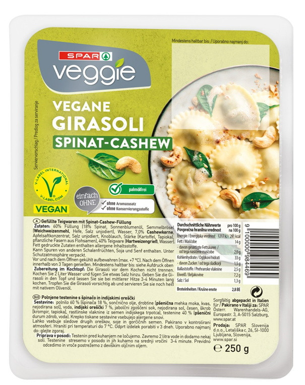 SPAR VEGGIE tortellini spent-kesudi 250 g