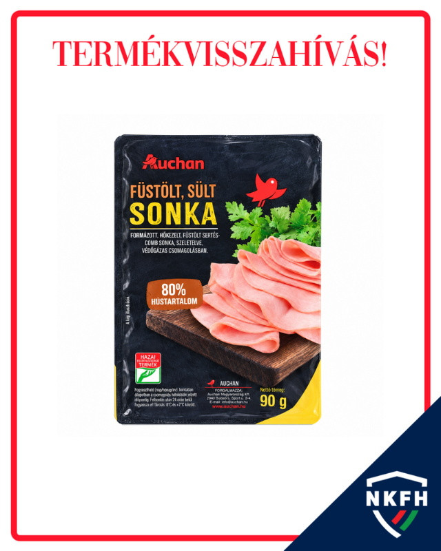 Termékvisszahívás - Auchan Füstölt, sült sonka