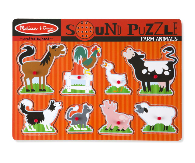Melissa & Doug játékok - Sound Puzzle - Farmon élő állatok