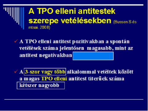 A TPO elleni antitestek szerepe vetlsekben