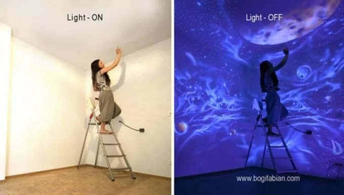 Világít a sötétben a magyar lány által festett szoba. Ezt neked is látnod kell!