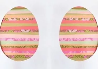 Dekoratív tojás papírcsíkokból 