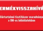 Klórtartalmú tisztítószer maradványt találtak a Dm-es bébiételekben - termékvisszahívás!