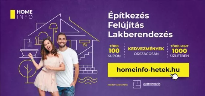 Építkezés, felújítás, lakberendezés – elrajtolt a kuponletöltés! Hamarosan indul a HOMEINFO Kedvezmény Hetek Építkezés, felújítás, lakberendezés – elrajtolt a kuponletöltés! Hamarosan indul a HOMEINFO Kedvezmény Hetek