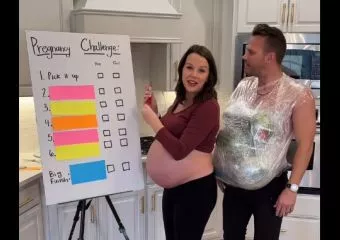 Kipróbálta egy férfi, milyen terhesnek lenni, megemelte a kalapját felesége előtt - videó