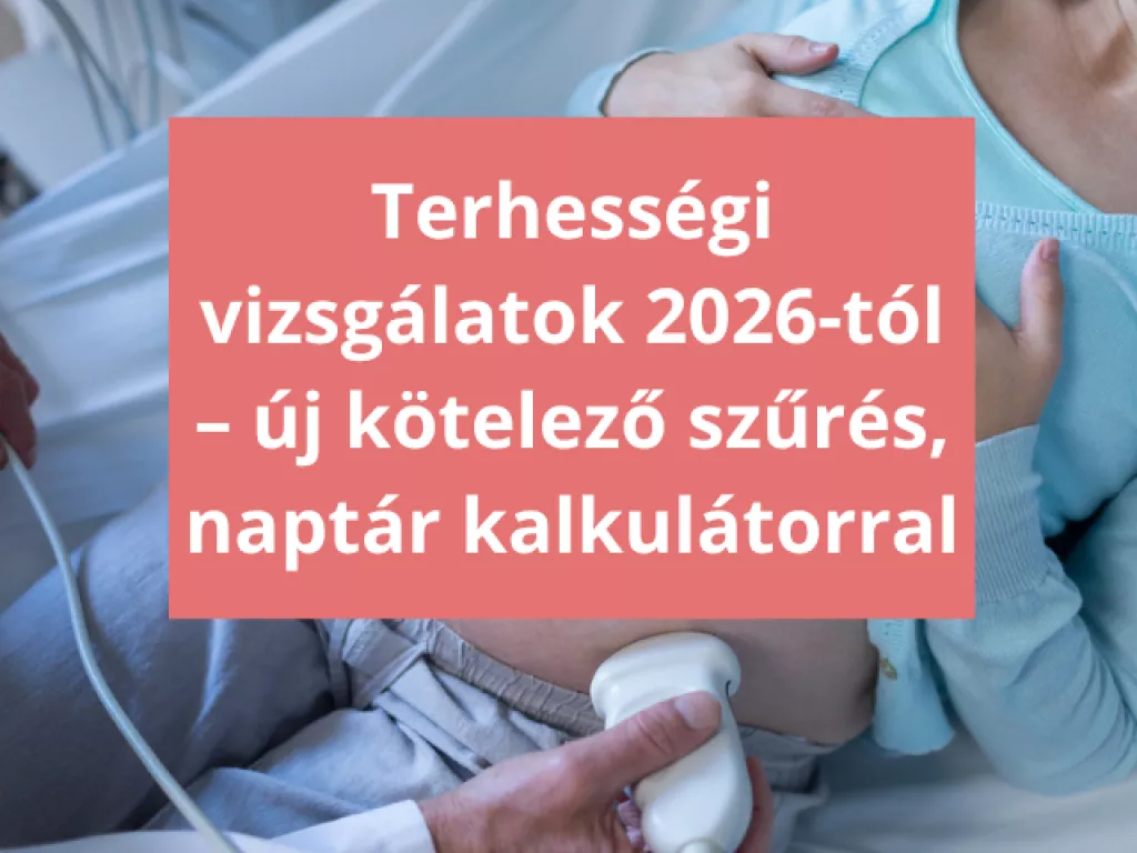 Terhességi vizsgálatok 2026-tól – mikor mi esedékes, naptár kalkulátorral